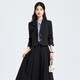 Formal suit for interview, small college student teacher wear, light workplace commuting professional suit skirt, black jacket + 2110 blue and white striped shirt + skirt L (recommended weight 106-118 Jin Jin equals about 0.5 kg)