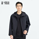 LiLang Легкая модная мужская одежда Торговый центр Ветровка в одном стиле Мужская эластичная легкая в уходе ветрозащитная куртка с капюшоном для поездок на работу, черная (1K) M (165)