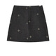 CHOCOOLATE it women's Korean embroidered woolen skirt for women in winter high-waisted slimming anti-exposure A-line hip-hugging short skirt for women dark gray S