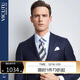 VICUTU suit men's wool business suit men's commuter jacket blue stripes 175/100C