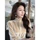Qiao Bo Lai rice white velvet top new style winter feeling light luxury temperament socialite unique and beautiful French petty bourgeoisie shirt off-white Korean chic chic/niche non-colliding style M recommended 95-105 Jin Jin equals 0.5 kg