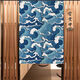 Pick up cat Japanese style door curtain home bedroom half curtain room curtain kitchen powder room shielding privacy partition window customization golden waves whole piece delivery rod width 100 height 140CM