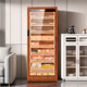 CIGARLOONG 275C cigar cabinet, constant temperature and humidity cabinet, air-cooled, ammonia-free and alcohol-curing, Spanish cedar wood shelf liner, large capacity, embedded WiFi intelligent control compressor, cigarette cabinet with fingerprint lock, light luxury black cedar wood liner, purified ammonia+WiFi+fingerprint lock