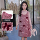 Disney girls' vest dress winter velvet thickened dress children's skirt autumn and winter TD4ES031 pink 150