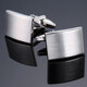 Fat Donglai same style cufflinks men's laser metal French shirt glossy plaid copper material rust-free button sleeves silver simple style