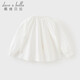 DAVE&BELLA children's shirts spring clothes for girls and older children long-sleeved casual embroidered white shirts
