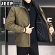 JEEP SPIRIT two-cotton jacket men's autumn and winter 2025 new workwear stand-up collar jacket men's quilted thickened warm clothes brown M