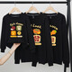Parent-child clothing for a family of three or four 2026 new sweatshirts, safe and happy mother-daughter clothing, plus velvet for New Year service, all the best, plus velvet, black Good-everything goes well -463 165 (S)