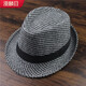 Manlin woolen top hat men's British jazz hat middle-aged and elderly retro warm gentleman hat Korean version trendy M (56-58cm cloth strip black and white