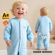 Beibeiyi children's clothing children's quilted front-opening jumpsuit new baby warm pajamas romper 2025 new winter clothing light blue 59cm (1-3 months)