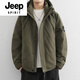 JEEP SPIRIT American workwear down jacket men's winter outdoor windproof jacket national standard 90 velvet thickened hooded jacket brown 90 velvet L 120-140Jin Jin equals 0.5 kg