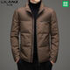 LILANZ Men's 2025 Winter Down Jacket Short Stand Collar Business Casual White Duck Down Versatile Solid Color Jacket White M 100-120Jin Jin equals 0.5 kg