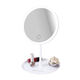 Zhongyue LED cosmetic mirror with light, foldable and dimmable, portable ins style student dormitory desktop mirror, elegant white high-definition three-color light luxury model, with five times magnifying glass