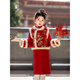 HAL.DUCK New Year's Eve Wear for Girls New Chinese Style Cheongsam and Vest Suit Children's Winter Thickened Red Little Girl's New Year's Eve Wear Tang Suit Red-(Cheongsam+Vest)-Two-piece Set 160