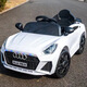 Yu Enni Audi children's electric car four-wheeled with remote control baby car men and women toy car can sit on the charging stroller white dual drive + swing + remote control + Bluetooth early education