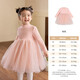 LUSON Little O Bao Children's Clothing Baby Mesh Dress Women's Velvet Half Turtle Collar 2025 Winter Girls Puffy Princess Dress