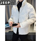JEEP SPIRIT Lightweight Metal Gray Down Jacket Men's Jacket Stand Collar Jacket 2025 New Winter Down Jacket Handsome Black M Recommended 110Jin Jin is equal to within 0.5kg
