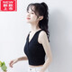 LangSha (LangSha) black short cross vest suspender women's 2024 spring and summer new style inner and outer design bottoming top black XL 105-114Jin Jin equals 0.5 kg