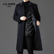 Lilan woolen coat men's mid-length autumn and winter new high-end business two-piece set down lining woolen gray 14XL (170)