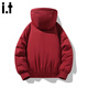 CHOCOOLATE it trendy brand thickened and warm men's cotton-padded jacket winter new style lazy style versatile comfortable hooded casual jacket rose red 3XL recommended 180-200Jin Jin equals 0.5 kg