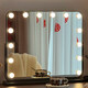 Cosmetic mirror with light desktop desktop LED light bulb square large rotatable rechargeable smart fill-in light vanity mirror horizontal style 60 52 white rechargeable