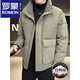 ROMON Men's Stand Collar Down Jacket 2025 Autumn and Winter High-end Thickened Winter Clothing Trendy Brand White Duck Down Jacket YR8811 Green M 105Jin Jin is equal to about 0.5 kg