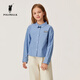 POLOWALK children's clothing girls' long-sleeved shirt 2026 new girls' long-sleeved shirt blue 120 cm