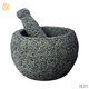 TLIT natural bluestone stone mortar garlic pounder household medicine jar garlic masher tea dipping grinder retro tea art ornaments outer diameter 16/CM suitable for home use