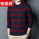 Hengyuanxiang high-end middle-aged men's long-sleeved T-shirt men's spring thin lapel wool sweater loose dad wear Molan 3015 M 165