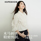 Red Sleeve (Hopeshow) 100% Cotton Shirt 2026 Spring New Women's Contrast Color Trojan Embroidery Right Shoulder Long Sleeve Lapel Temperament Top White 001 S