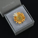 Camaron sunflower brooch, high-end women's model, exquisite 2025 new suit accessories, high-end corsage, anti-exposure pin, sunflower brooch