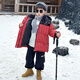 HAL.DUCK Down Jacket Boys' Cotton Jacket Winter Thickened Giant Warm Children's Cotton Jacket 2026 New Boy Handsome Young Master Winter Cotton Jacket Black Cotton Thickened 100 cm (Recommended Height Around 95)