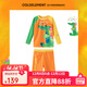 Cold element children's swimsuit sun protection split long-sleeved swimming trunks suit for teenagers and boys 2025 new style crocodile top + shorts 4XS (120) 35-45Jin Jin equals 0.5 kg