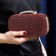 Aoyanlai temperament dinner bag, evening dress, versatile banquet diamond-encrusted cross-body bag, ladylike dress clutch bag for women, gold - diamonds on both sides_red envelope for mobile phone