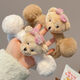 Ultraman Cartoon Bear Bow Cute Plush Headband Women's Face Wash Pressing Hair Anti-Slip Headband Versatile Girl Going Out Headwear Beige Double Ball Bear