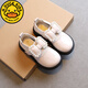 G.duck girls' shoes 2025 spring and autumn new style pearl bow girls princess shoes soft sole leather shoes black performance shoes off-white 25 inner length 15.5cm