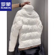 Luo Meng короткий пуховик мужской осенне-зимний утолщенный модный бренд красивый модный воротник-стойка повседневная белая рабочая куртка на утином пуху 2335 метров белый воротник-стойка стиль M рекомендуется 100-115 Jin Jin равен 0,5 кг
