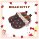 Hello Kitty children's shoes girls leather shoes girls fashion Birkenstock shoes polka dot lace princess shoes 7902 dark brown 26