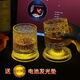 Muke rotating wine glass, free luminous coaster, luminous rotating whiskey glass, rotating decompression foreign wine glass tumbler, Dior pattern-rotating cup, free 1 luminous coaster