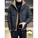 Snow Flying (SNOWFLYING) high-end hooded down jacket men's short winter 2025 new warm and thickened trendy brand high-end winter men's jacket black 2XL recommended 130-155Jin Jin equals 0.5 kg