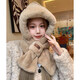 Viney scarf women's winter 2025 new hat women's all-in-one warm scarf plush thickened cute ear protection hat Khaki Khaki520 Valentine's Day gift for girlfriend girlfriend wife birthday gift 3. One size fits all