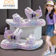 Yujiyu Girls Sandals Summer New 2025 Children's Beach Shoes Soft Sole Children's Shoes Non-Slip Middle and Large Children's Girls Princess Shoes Purple-Velcro Adjustable Front and Back 25 Sizes Inner Length 16cm