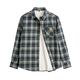 Madden Workwear Polar Fleece Plaid Shirt Jacket Men's American Retro Plaid Plus Velvet Warm Men's Long Sleeve Shirt Autumn and Winter Blue Brown Sleeves Not Velvet XL