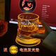 Muke rotating wine glass, free luminous coaster, luminous rotating whiskey glass, rotating decompression foreign wine glass tumbler, Dior pattern-rotating cup, free 1 luminous coaster