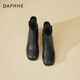 DAPHNE Daphne Retro Short Boots Women's Velvet New Women's Boots Warm French High Heel Boots British Martin Boots Black Velvet Heel Height 5.5cm 35 (225mm) Standard Size