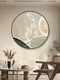 Mu Dianxing Wabi-sabi Wind Nine Fish Gathering Talents Picture Living Room Entrance Decorative Painting Round Hanging Picture Restaurant Dining Table Sideboard Mural Mountain Nine Fish-A Gold Frame Diameter 120cm Crystal Porcelain Painting
