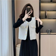 Hot sale, super age-reducing temperament, fashionable, high-end, slimming, fragrant vest, fashionable and versatile jacket for women, black 2XL (135-150Jin Jin is equal to 0.5kg)