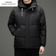 Emporio Armani EA7 Armani 2026 new down jacket men's winter jacket hooded thickened white duck down handsome Korean version trendy brand protection black M