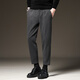 Baleno S&K autumn and winter woolen trousers men's slim trousers Korean style casual straight plus velvet drape nine-point trousers CY86 gray nine-point regular 29 110-120Jin Jin equals 0.5 kg