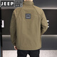 JEEP SPIRIT two-cotton jacket men's autumn and winter 2025 new workwear stand-up collar jacket men's quilted thickened warm clothes brown M